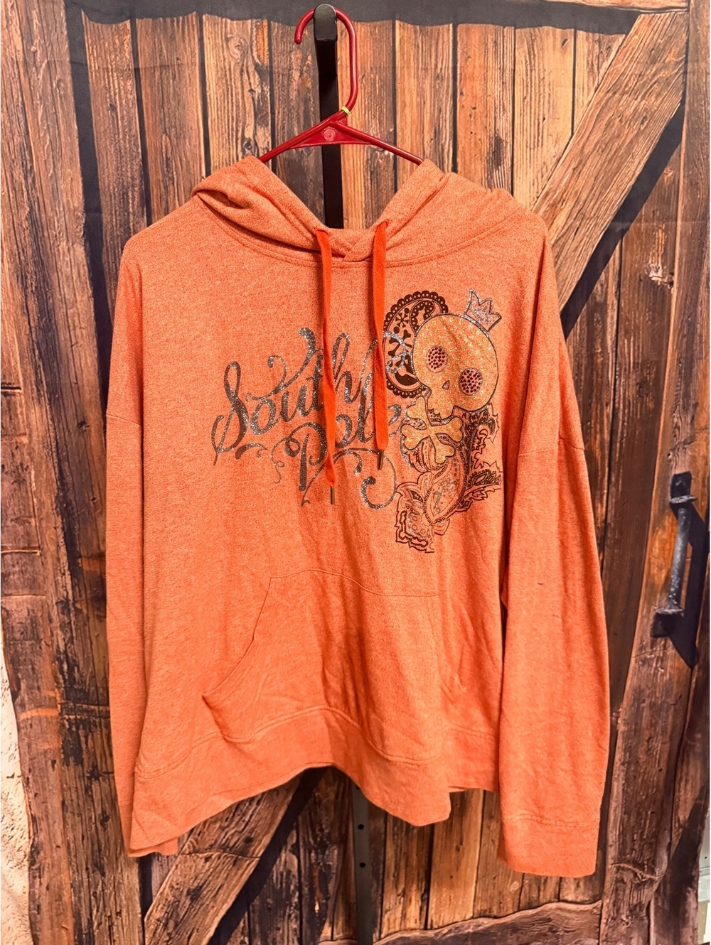 Southpole Y2K Orange Graphic Hoodie Sweatshirt Size 3XL